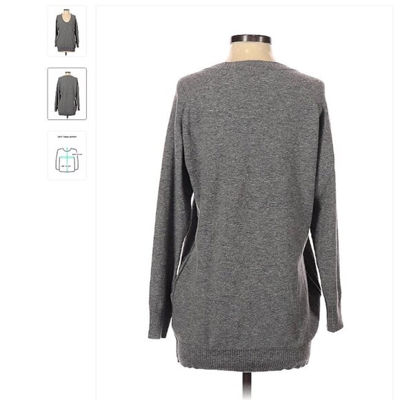 See By Chloé Gray Wool Cashmere Pullover Pocket Sweater Size 2 - Picture 2 of 4